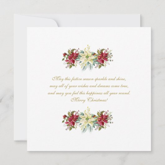 Prettige feestdagen Chic Poinsettia Monogram Kaart (Achterkant)