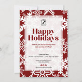 Prettige feestdagen Chic Red Snowflake Feestdagenkaart (Voorkant)