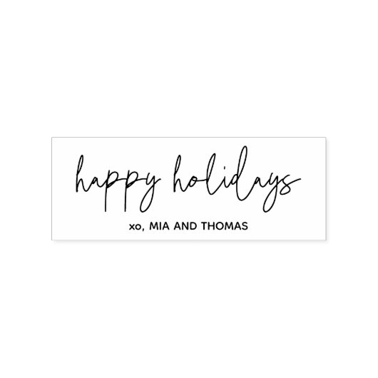 Prettige feestdagen Chic-script Rubberstempel (Afrduk)