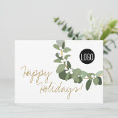 prettige feestdagen Chic Wreath Logo Company kerst Feestdagenkaart (Staand voorkant)