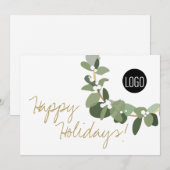 prettige feestdagen Chic Wreath Logo Company kerst Feestdagenkaart (Voorkant / Achterkant)