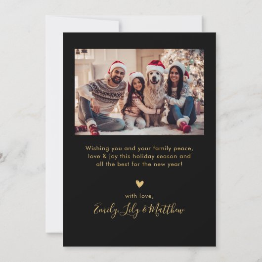 Prettige feestdagen Chic Zwart en Goud Feestdagenkaart (Achterkant)