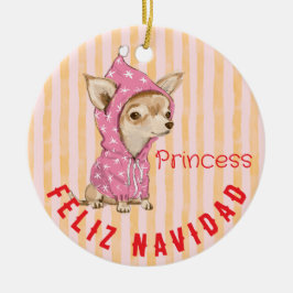 Prettige feestdagen Chihuahua Feliz Navidad Keramisch Ornament