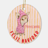 Prettige feestdagen Chihuahua Feliz Navidad Keramisch Ornament (Links)