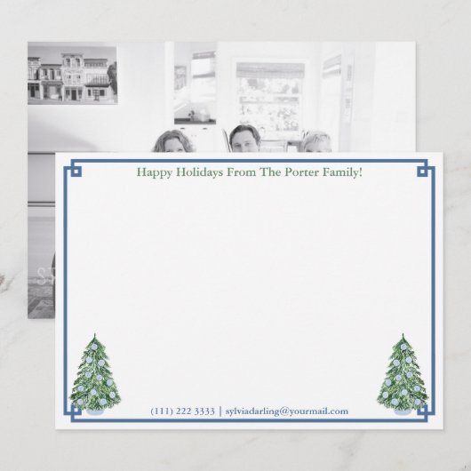 prettige feestdagen Chinoiserie Chic Afbeelding on Feestdagenkaart (Voorkant / Achterkant)