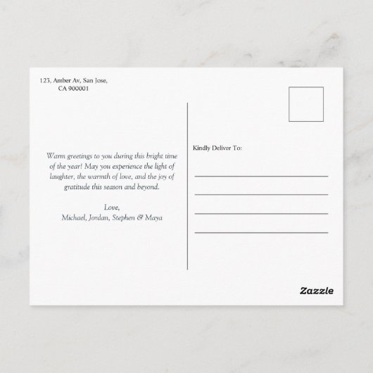 Prettige feestdagen Chique blauw goud Briefkaart (Achterkant)