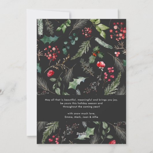 Prettige feestdagen Chique donkergrijs Feestdagenkaart (Achterkant)