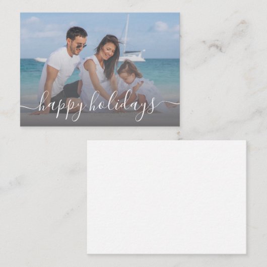 prettige feestdagen · Chique handschrift vakantief Notitiekaartje (Voorkant / Achterkant)