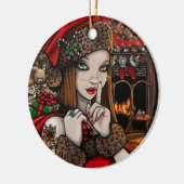 Prettige feestdagen Chris Traditional Christmas Keramisch Ornament (Links)