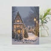 Prettige feestdagen Christmas 9 Village, Kaart (Staand voorkant)