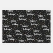 Prettige feestdagen Christmas Black Gold Inpakpapier Vel (Voorkant 3)