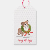 Prettige feestdagen Christmas Bulldog Cadeaulabel (Voorkant)