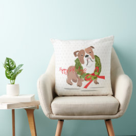 Prettige feestdagen Christmas Bulldog Kussen