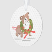 Prettige feestdagen Christmas Bulldog Ornament (voorkant)