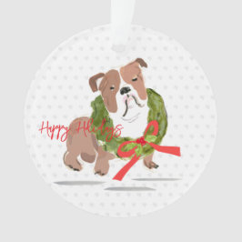 Prettige feestdagen Christmas Bulldog Ornament
