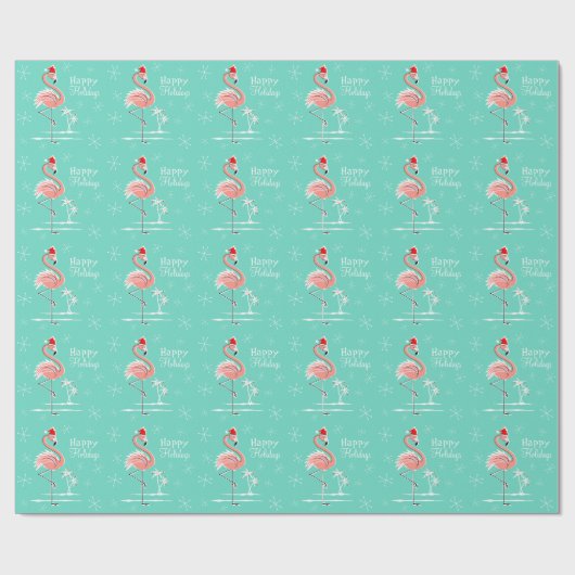 Prettige feestdagen Christmas Flamingo Cadeaupapier (Vlak)