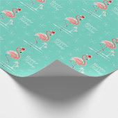 Prettige feestdagen Christmas Flamingo Cadeaupapier (Hoek)