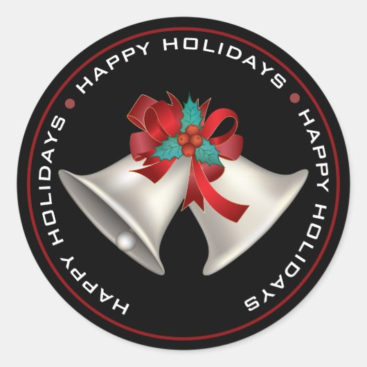 prettige feestdagen, CHRISTMAS GEEFT ZWART Ronde Sticker (Voorkant)