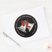prettige feestdagen, CHRISTMAS GEEFT ZWART Ronde Sticker (Envelop)
