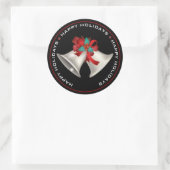 prettige feestdagen, CHRISTMAS GEEFT ZWART Ronde Sticker (Tas)