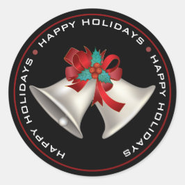 prettige feestdagen, CHRISTMAS GEEFT ZWART Ronde Sticker