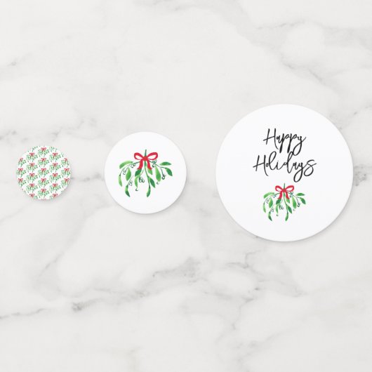 Prettige feestdagen Christmas Mistletoe Festive Confetti (Achterkanten)