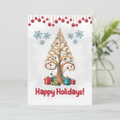 Prettige feestdagen Christmas pine 1, Kaart (Staand voorkant)