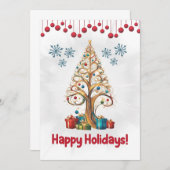 Prettige feestdagen Christmas pine 1, Kaart (Voorkant / Achterkant)