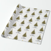 Prettige feestdagen Christmas Pine Tree Cadeaupapier (Uitgerold)