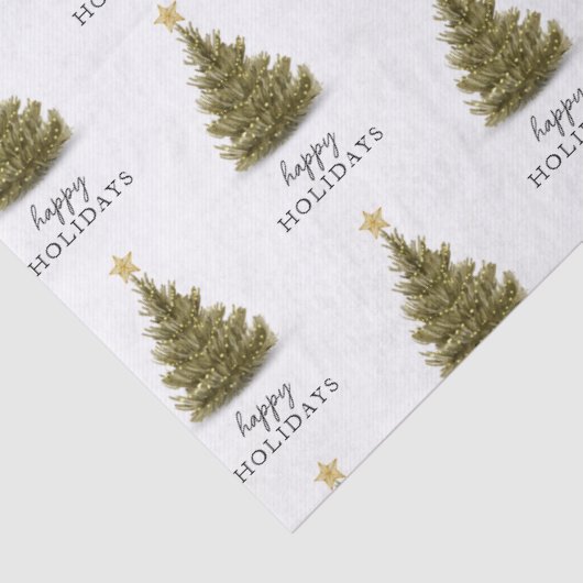 Prettige feestdagen Christmas Pine Tree Tissuepapier (Detail)