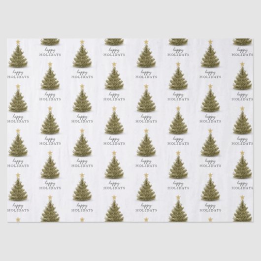 Prettige feestdagen Christmas Pine Tree Tissuepapier (Voorkant)