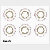 prettige feestdagen, CHRISTMAS WREATH Ronde Sticker (Vel)