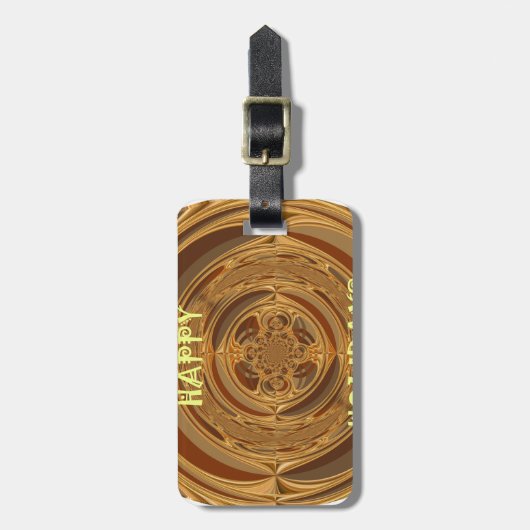 Prettige feestdagen Circle Art Print/Design Bagagelabel (Voorkant verticaal)