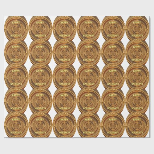 Prettige feestdagen Circle Art Print/Design Cadeaupapier (Vlak)