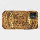 Prettige feestdagen Circle Art Print/Design Case-Mate iPhone Case (Achterkant (horizontaal))