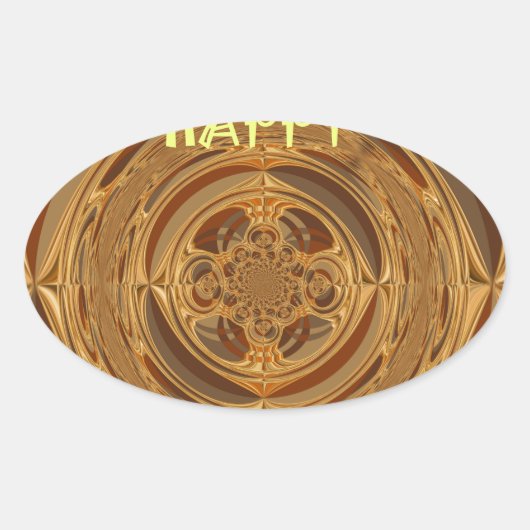 Prettige feestdagen Circle Art Print/Design Ovale Sticker (Voorkant)