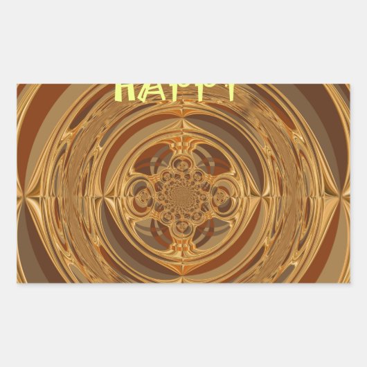 Prettige feestdagen Circle Art Print/Design Rechthoekige Sticker (Voorkant)