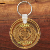 Prettige feestdagen Circle Art Print/Design Sleutelhanger (Voorkant)