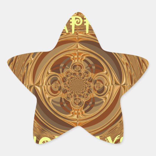 Prettige feestdagen Circle Art Print/Design Ster Sticker (Voorkant)