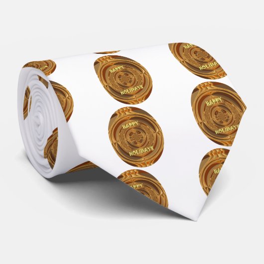 Prettige feestdagen Circle Art Print/Design Stropdas (Opgerold)