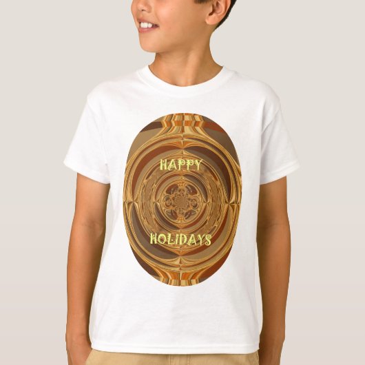 Prettige feestdagen Circle Art Print/Design T-shirt (Voorkant)