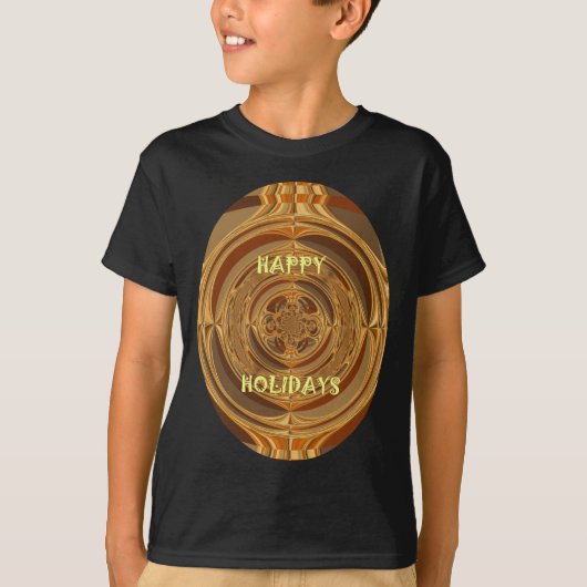 Prettige feestdagen Circle Art Print/Design T-shirt (Voorkant)