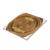 Prettige feestdagen Circle Art Print/Design Tegeltje (Zijkant)