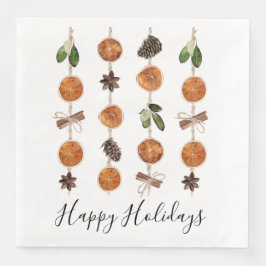 Prettige feestdagen CITRUS GARLAND Holiday Napkin Servet