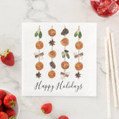 Prettige feestdagen CITRUS GARLAND Holiday Napkin Servet (Insitu)