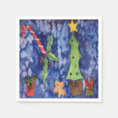 Prettige feestdagen Classic Christmas Icons Waterv Servet (Voorkant)