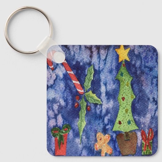 Prettige feestdagen Classic Christmas Icons Waterv Sleutelhanger (Voorkant)