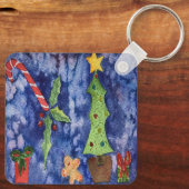 Prettige feestdagen Classic Christmas Icons Waterv Sleutelhanger (Achterkant)