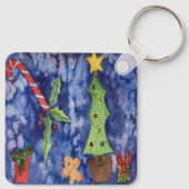 Prettige feestdagen Classic Christmas Icons Waterv Sleutelhanger (Achterkant)