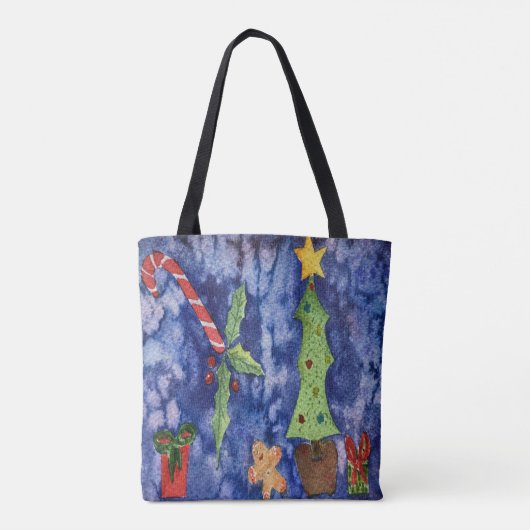 Prettige feestdagen Classic Christmas Icons Waterv Tote Bag (Achterkant)